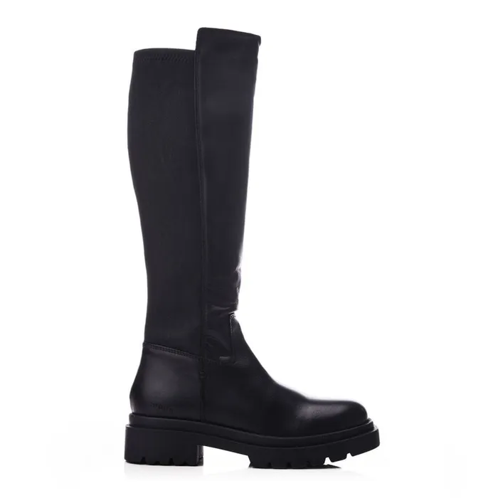Over The Knee Boots Women Moda In Pelle Shoon Sh Intra Black Leather