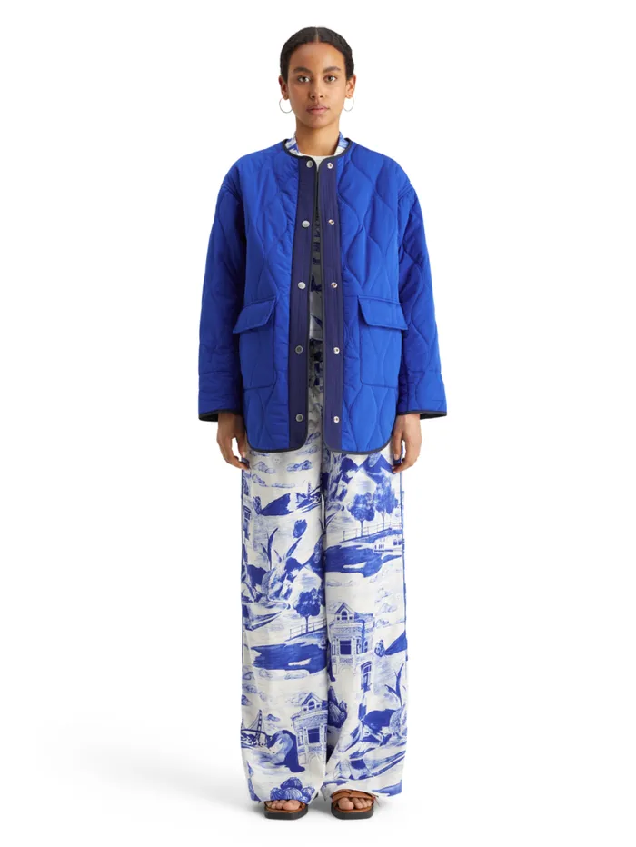 Oversized Onion Quilt Liner Jacket Electric Blue Women Scotch and Soda Jackets and Coats