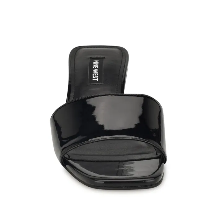 Paire Slide Sandals Black Women Nine West Heeled Paire Slide Sandals Black Women Nine West Heeled