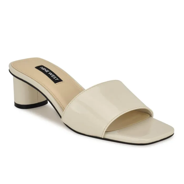 Paire Slide Sandals Ivory Women Nine West Low Heel Paire Slide Sandals Ivory Women Nine West Low Heel
