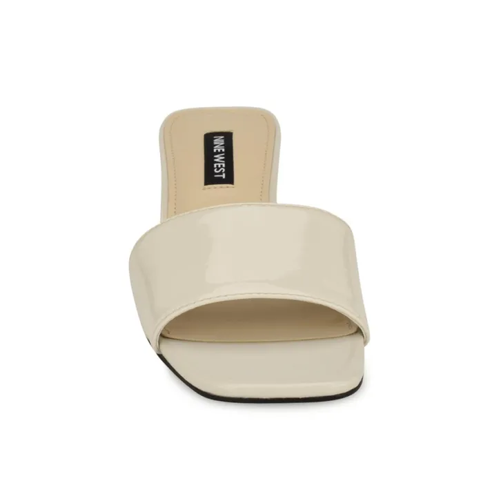 Paire Slide Sandals Ivory Women Nine West Low Heel Paire Slide Sandals Ivory Women Nine West Low Heel