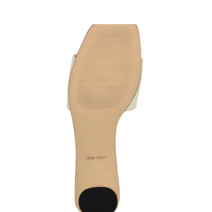 Paire Slide Sandals Ivory Women Nine West Low Heel Paire Slide Sandals Ivory Women Nine West Low Heel