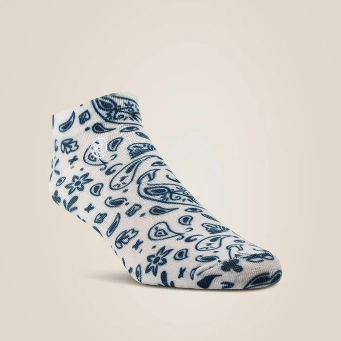 Paisley Print Ankle Sock 2 Pair Multi Color Pack Naturalnavy Women Ariat Socks