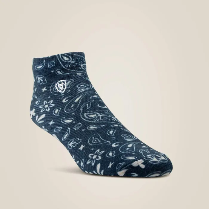 Paisley Print Ankle Sock 2 Pair Multi Color Pack Naturalnavy Women Ariat Socks