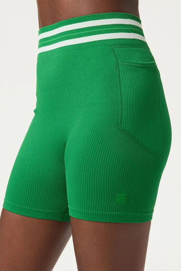 Pants and Shorts Women Fila Lucky Aces Seamless Bike Short 300 Amazonfern Greengardenia