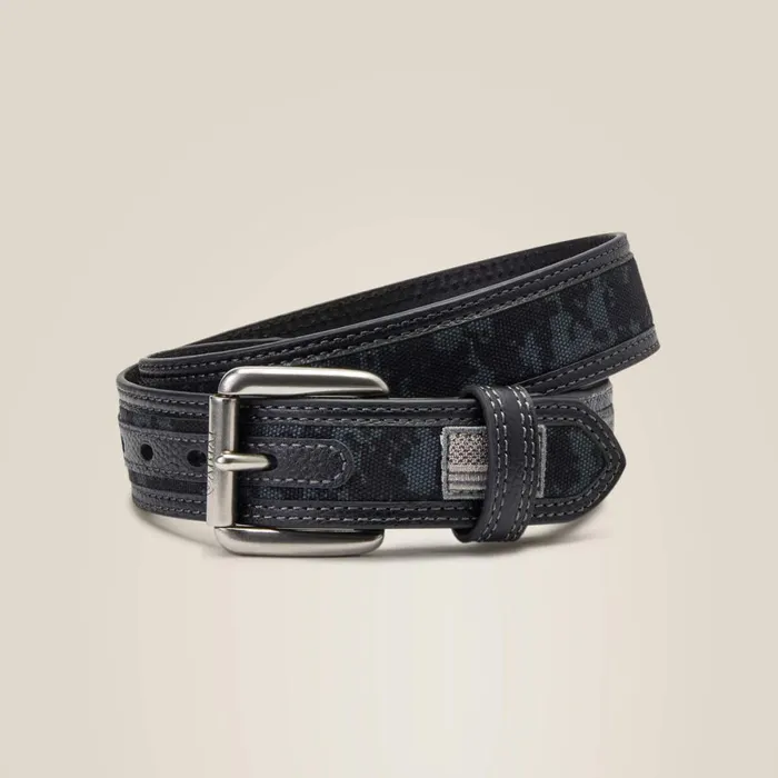 Patriot Camo Flag Patch Belt Black Men Ariat Belts