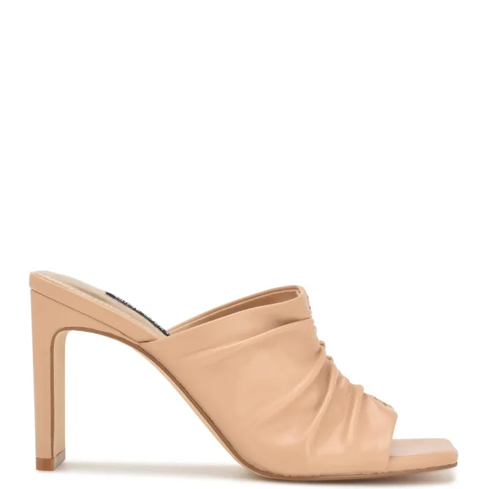 Peary Heeled Slide Sandals Warm Blush Women Nine West Heeled