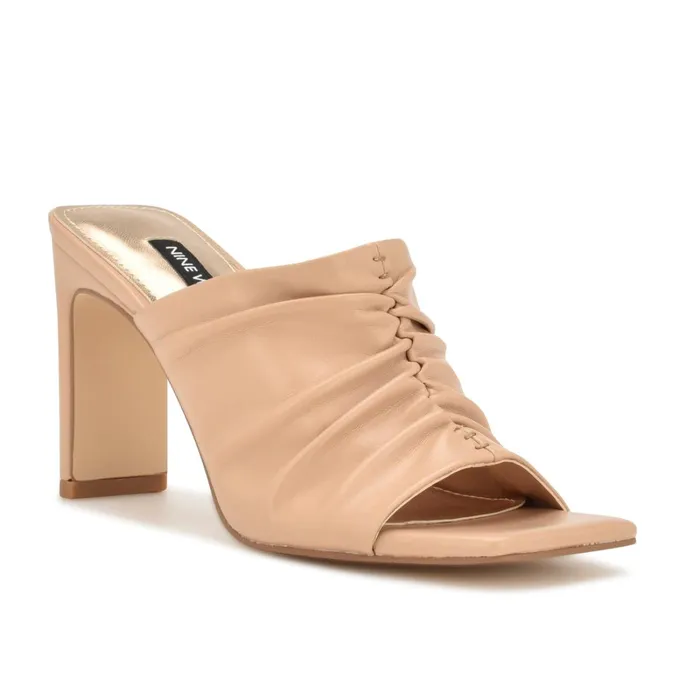 Peary Heeled Slide Sandals Warm Blush Women Nine West Heeled