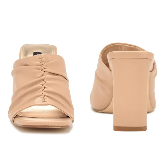 Peary Heeled Slide Sandals Warm Blush Women Nine West Heeled