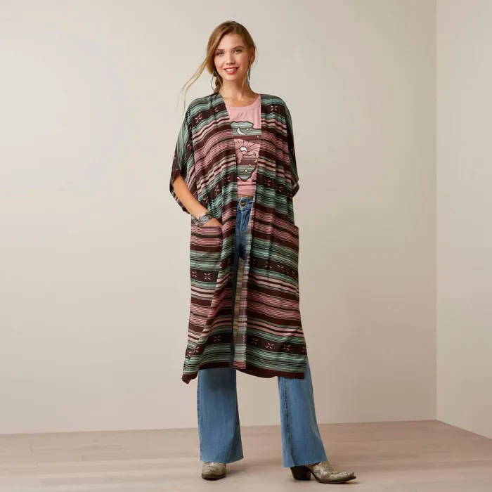 Picture Perfect Duster Southwest Serape Stripe Women Ariat Sweaters and Cardigans