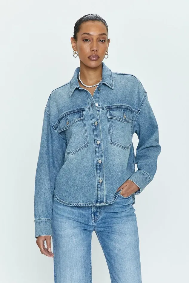 Pistola Denim Denim Women Mandy Crop Shacket 8211 Marcel Marcel