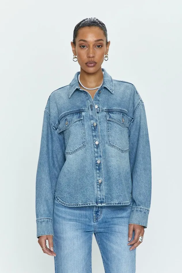 Pistola Denim Denim Women Mandy Crop Shacket 8211 Marcel Marcel