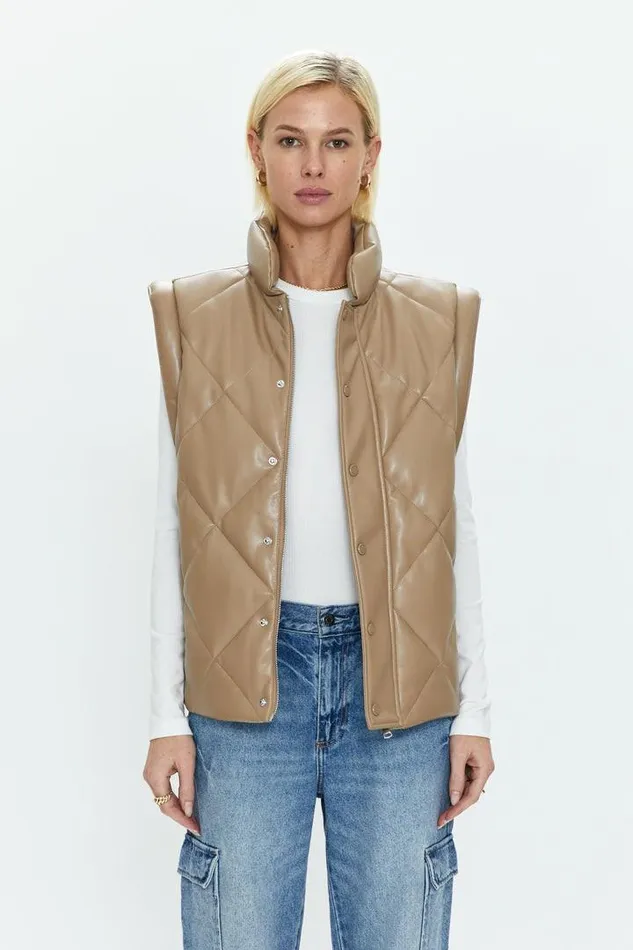 Pistola Denim Jackets and Outerwear Women Candice Puffer Vest 8211 Chai Chai