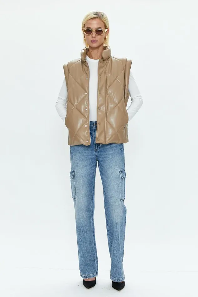 Pistola Denim Jackets and Outerwear Women Candice Puffer Vest 8211 Chai Chai