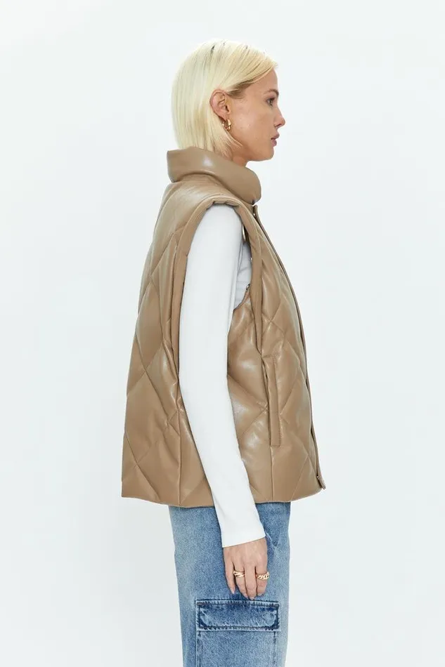 Pistola Denim Jackets and Outerwear Women Candice Puffer Vest 8211 Chai Chai