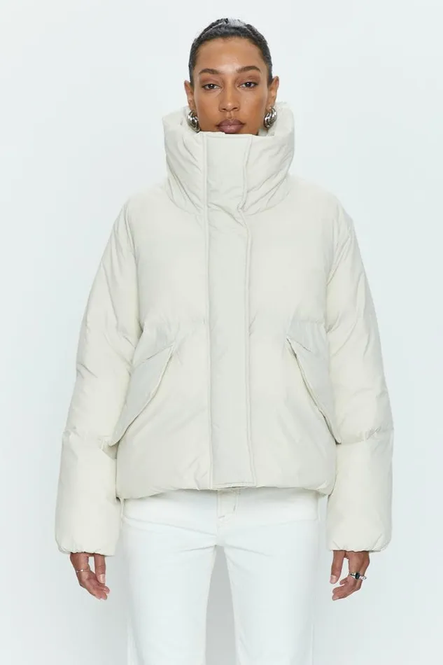 Pistola Denim Jackets and Outerwear Women Donovan Swing Puffer Jacket 8211 Ecru Ecru