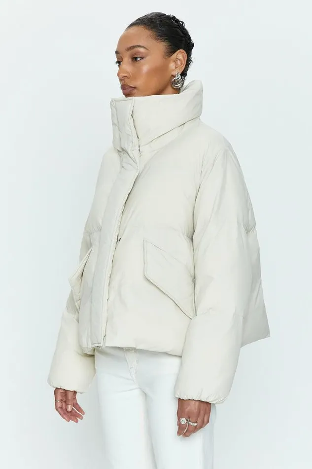 Pistola Denim Jackets and Outerwear Women Donovan Swing Puffer Jacket 8211 Ecru Ecru