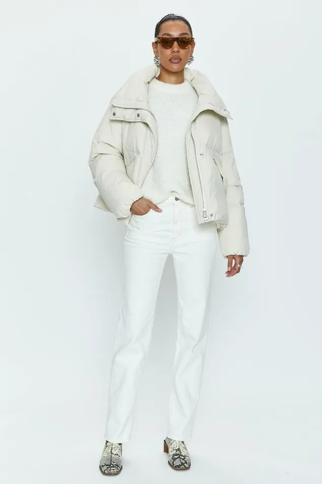 Pistola Denim Jackets and Outerwear Women Donovan Swing Puffer Jacket 8211 Ecru Ecru