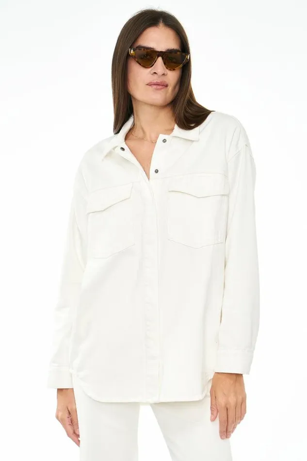 Pistola Denim Jackets and Outerwear Women Mandy Oversized Shacket 8211 Macadamia Macadamia