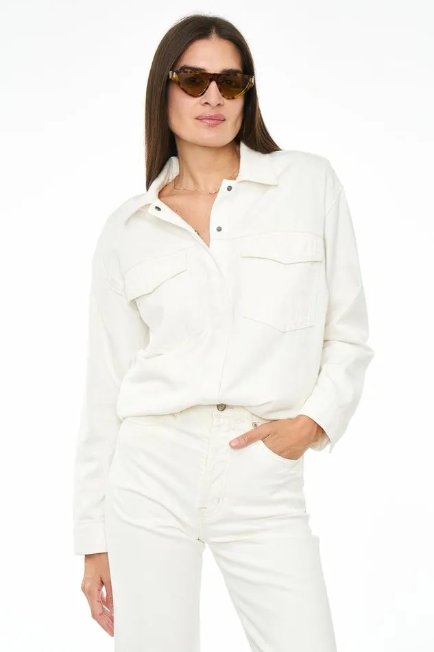 Pistola Denim Jackets and Outerwear Women Mandy Oversized Shacket 8211 Macadamia Macadamia