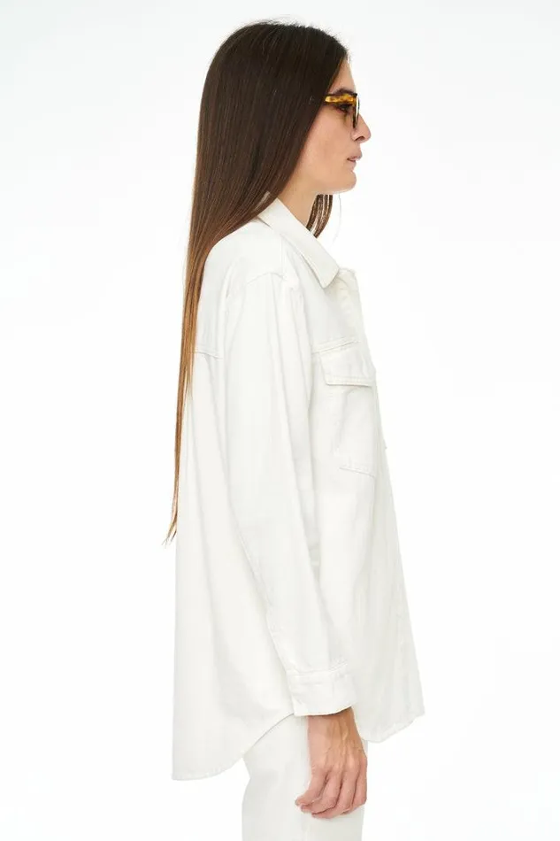 Pistola Denim Jackets and Outerwear Women Mandy Oversized Shacket 8211 Macadamia Macadamia