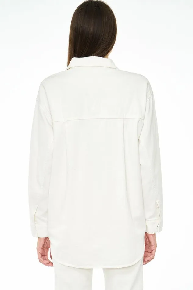 Pistola Denim Jackets and Outerwear Women Mandy Oversized Shacket 8211 Macadamia Macadamia