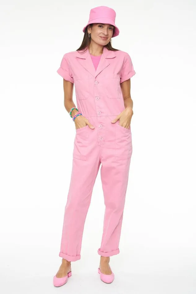 Pistola Denim Jumpsuits and Rompers Women Grover Short Sleeve Field Suit 8211 Flamingo Flamingo