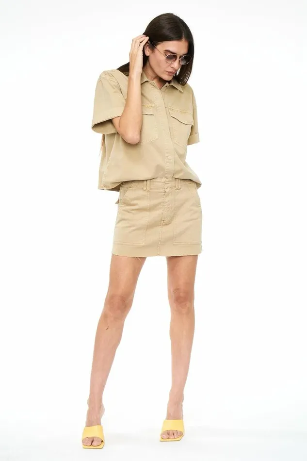 Pistola Denim Shorts and Skirts Women Penelope Mid Rise Utility Skirt 8211 Canoe Canoe