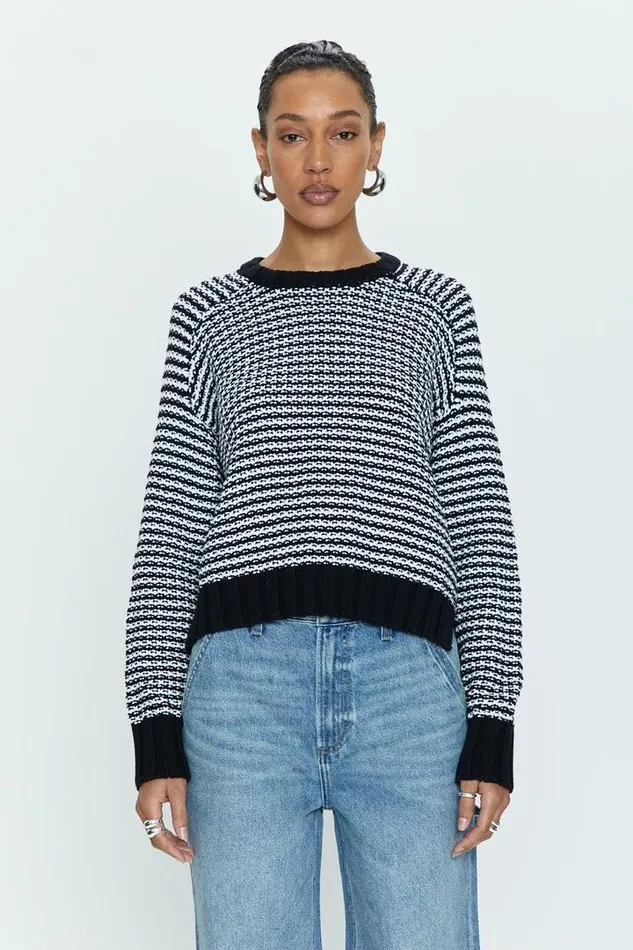 Pistola Denim Sweaters and Knits Women Adina Every Day Sweater 8211 Midnight White Midnight White