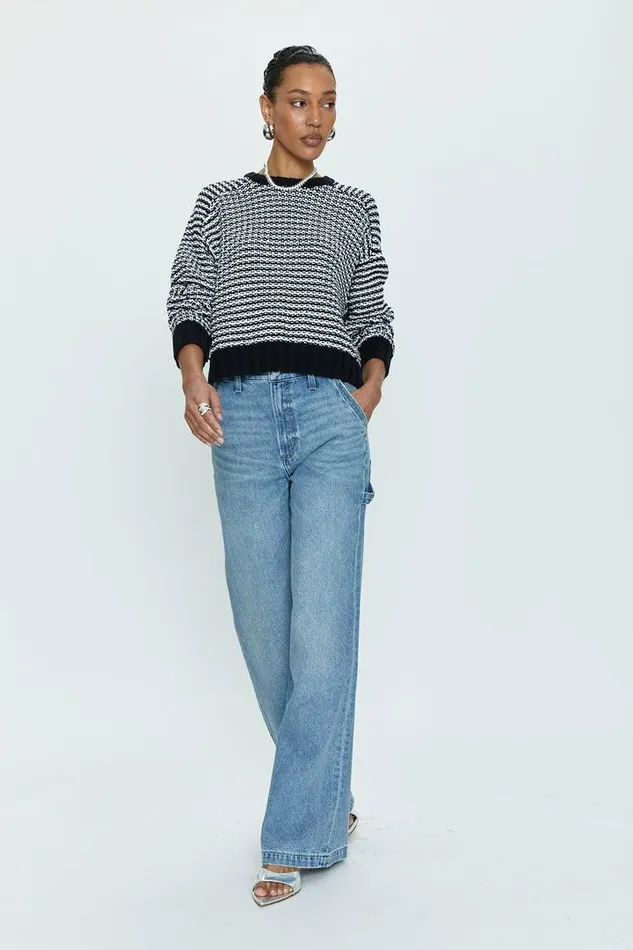 Pistola Denim Sweaters and Knits Women Adina Every Day Sweater 8211 Midnight White Midnight White