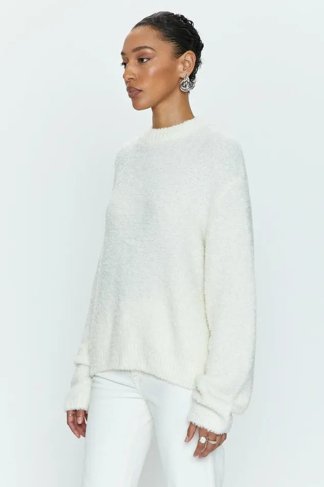 Pistola Denim Sweaters and Knits Women Alpine Cozy Crew Neck Sweater 8211 Ivory Ivory