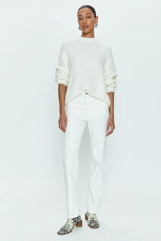 Pistola Denim Sweaters and Knits Women Alpine Cozy Crew Neck Sweater 8211 Ivory Ivory