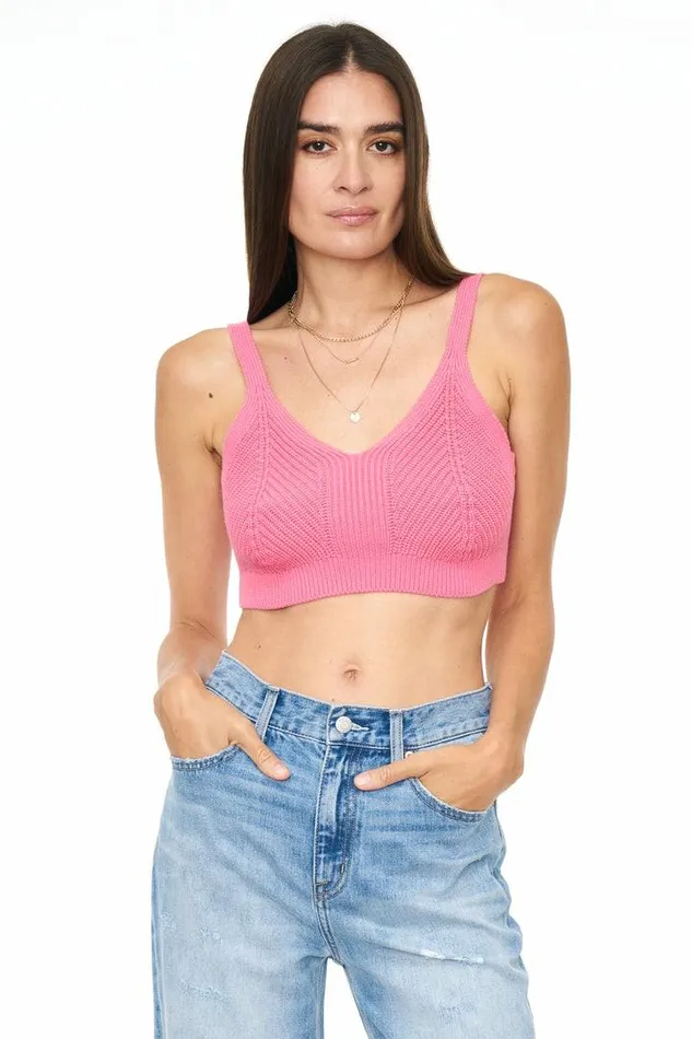 Pistola Denim Sweaters and Knits Women Lorelei Bralette 8211 Bright Pink Bright Pink