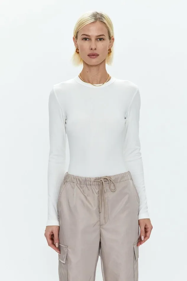 Pistola Denim Tops Women Bailey Long Sleeve Crew Neck Thong Bodysuit 8211 Le Blanc Le Blanc Pistola Denim Tops Women Bailey Long Sleeve Crew Neck Thong Bodysuit 8211 Le Blanc Le Blanc