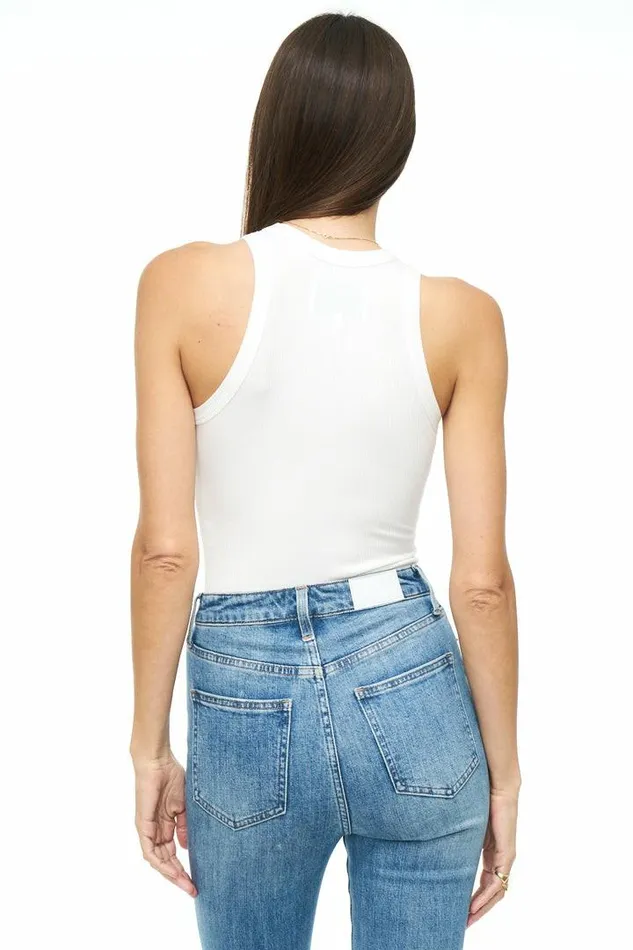 Pistola Denim Tops Women Blake Crewneck Bodysuit 8211 Le Blanc Le Blanc