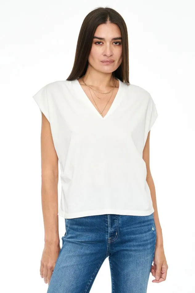 Pistola Denim Tops Women Carson VNeck Muscle Tee 8211 Le Blanc Le Blanc
