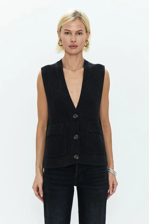 Pistola Denim Tops Women Chance Utility Sweater Vest 8211 Black Black