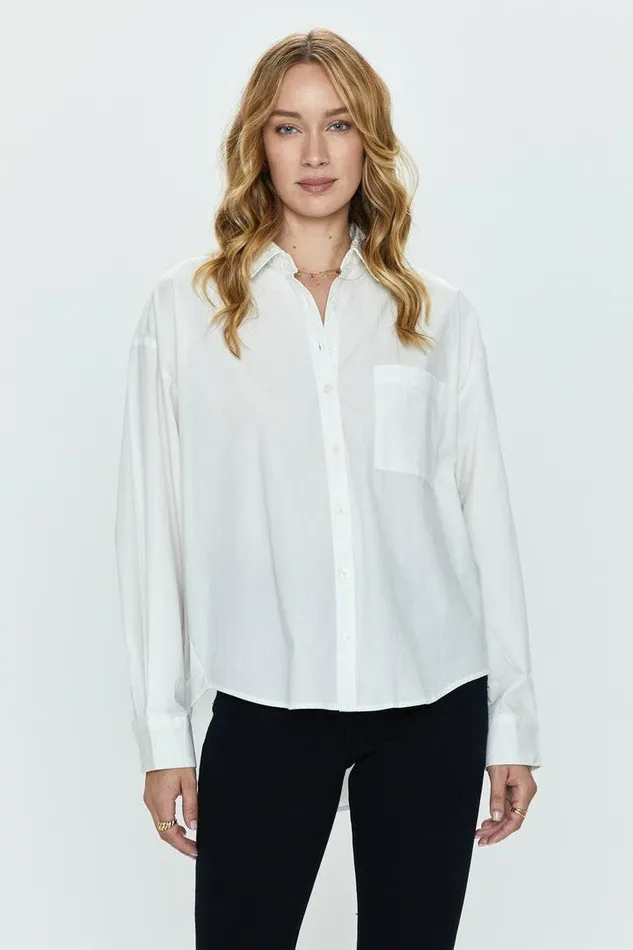 Pistola Denim Tops Women Sloane Long Sleeve Oversized Button Down Shirt 8211 Le Blanc Le Blanc Pistola Denim Tops Women Sloane Long Sleeve Oversized Button Down Shirt 8211 Le Blanc Le Blanc