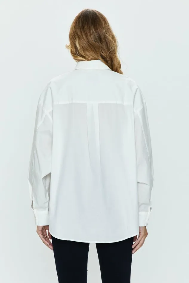 Pistola Denim Tops Women Sloane Long Sleeve Oversized Button Down Shirt 8211 Le Blanc Le Blanc