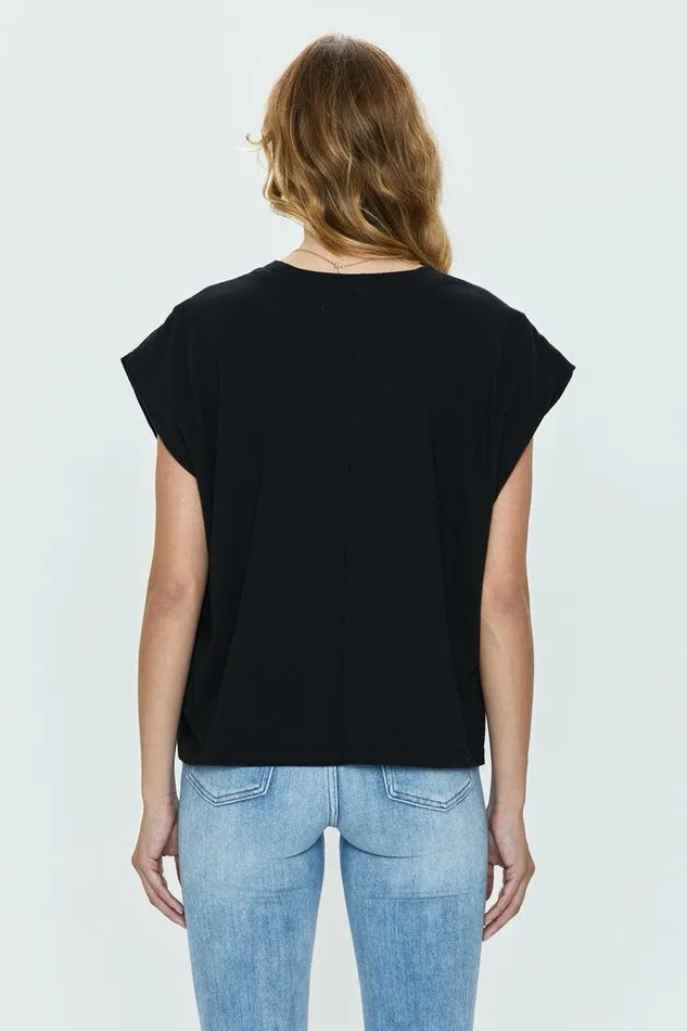 Pistola Denim Tops Women Trina Muscle Tee 8211 Black Black