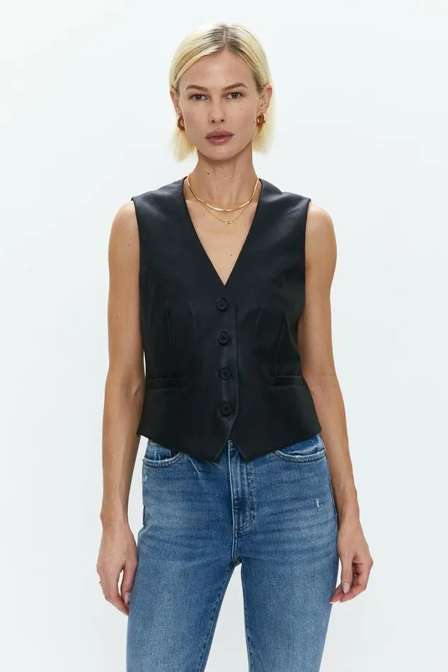 Pistola Denim Tops Women Vero Fitted Vest 8211 Slate Black Slate Black