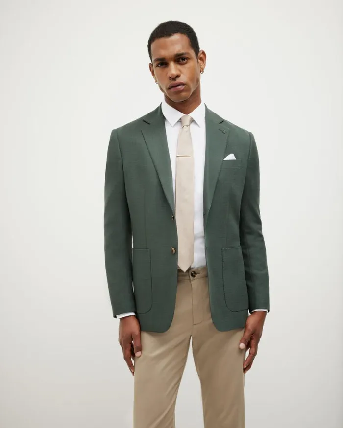 Politix Blazers Men Slim Stretch Blazer Pine