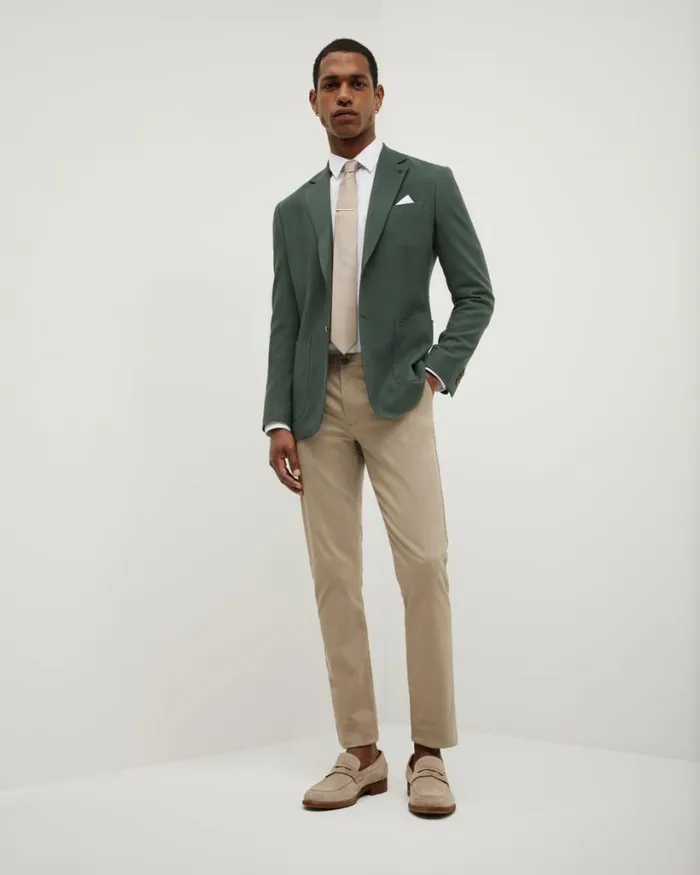 Politix Blazers Men Slim Stretch Blazer Pine