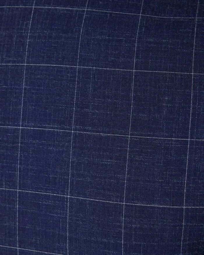 Politix Blazers Men Slim Stretch Windowpane Check Tailored Jacket Navy Windowpane