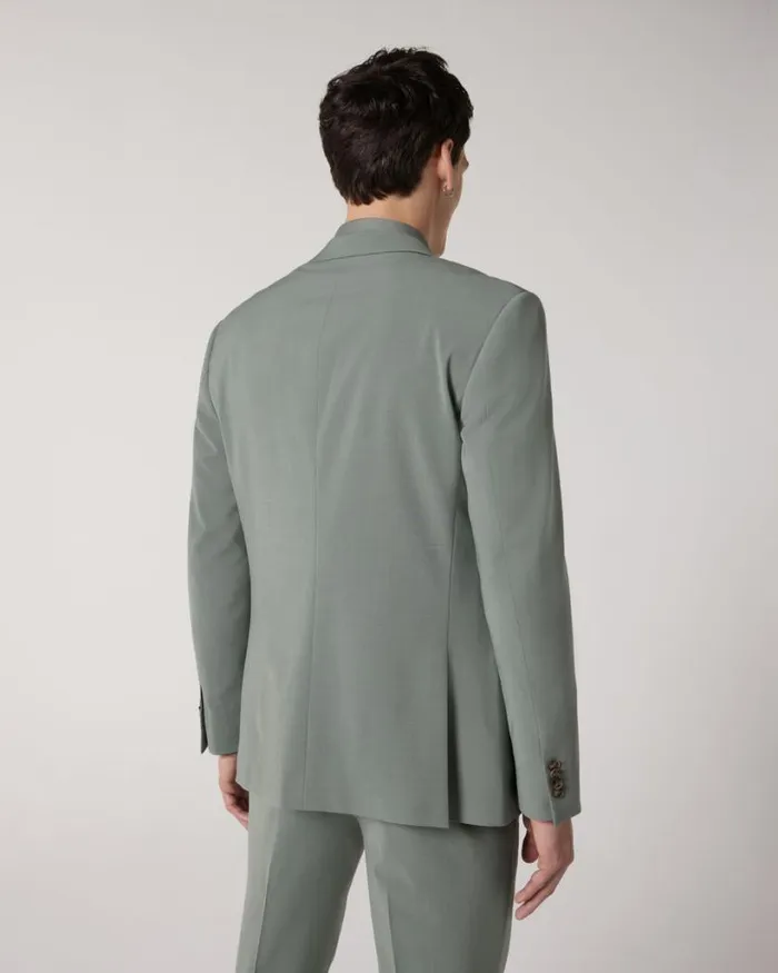 Politix Blazers Men Slim Stretch Wool Blend Tailored Jacket Sage