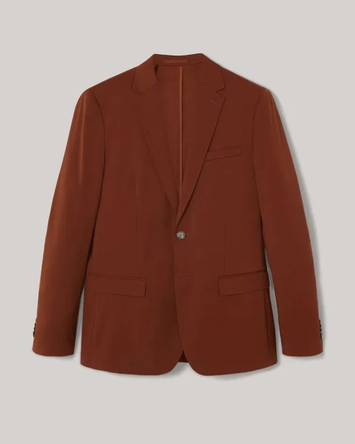 Politix Blazers Men Wool Blend Soft Tailored Jacket Terracotta