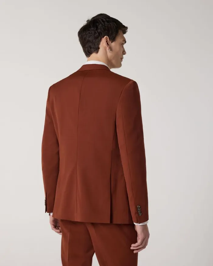 Politix Blazers Men Wool Blend Soft Tailored Jacket Terracotta
