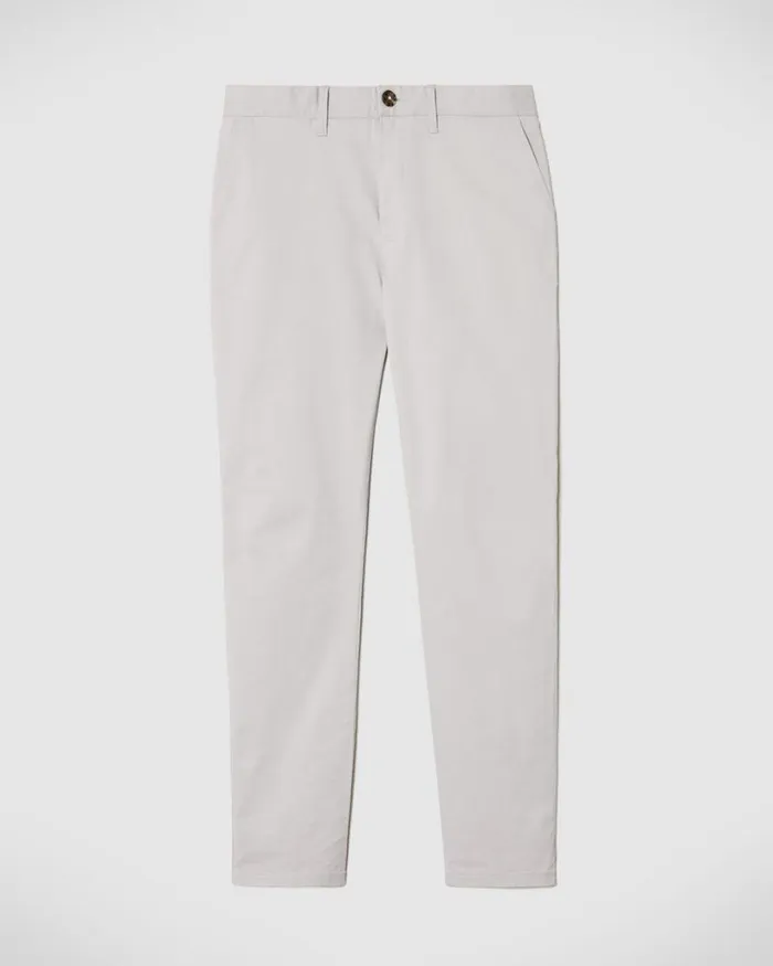 Politix Chinos Men Ultra Slim Stretch Cotton Chino Silver
