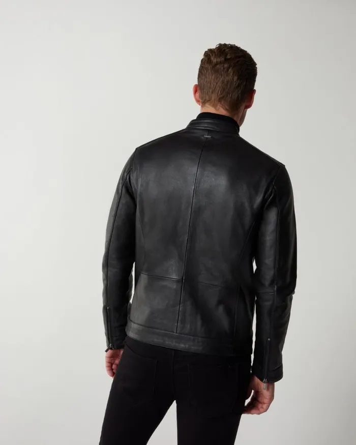 Politix Coats and Jackets Men Clean Biker Jacket Black