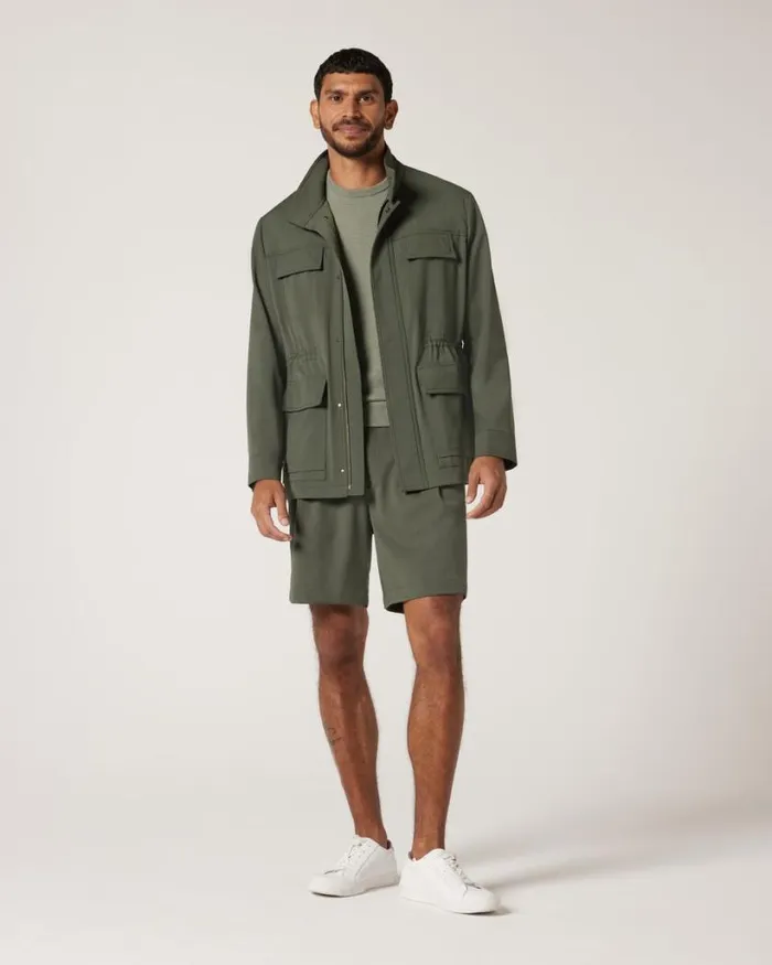 Politix Coats and Jackets Men Regular Modern Lightweight Utility Jacket Khaki